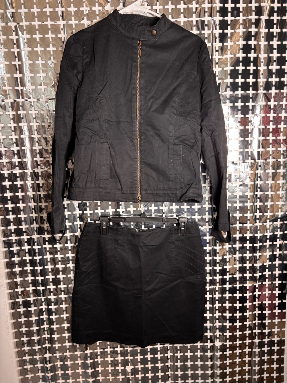 Nicole Miller Black Two-Piece Skirt Set